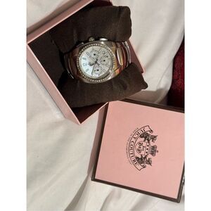 Vintage y2k OG Juicy Couture stainless steel band cronograph crown charm watch i
